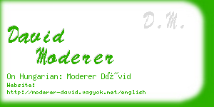 david moderer business card